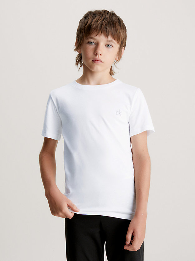 white/black 2 pack boys lounge t-shirts - modern cotton for boys calvin klein