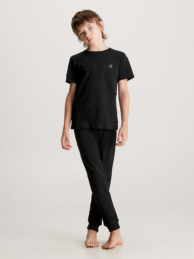 white/black 2 pack boys lounge t-shirts - modern cotton for boys calvin klein