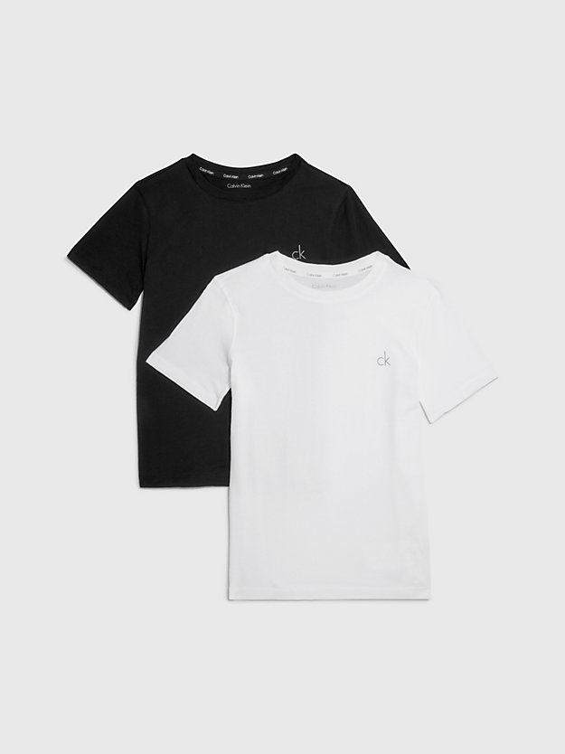 white / black 2 pack boys lounge t-shirts - modern cotton for boys calvin klein