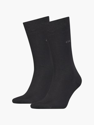 black 2 pack crew socks for men calvin klein