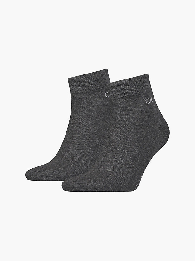 dark grey melange 2 pack ankle socks for men calvin klein