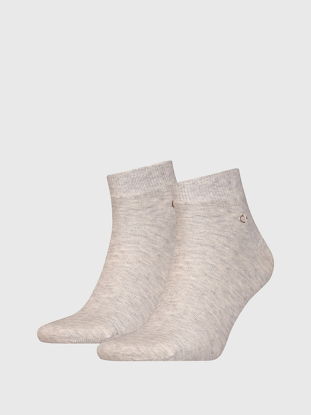 BEIGE MELANGE 2 Pack Ankle Socks undefined men Calvin Klein