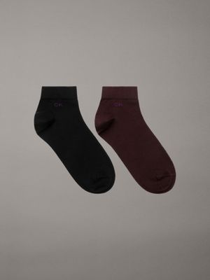 purple 2 pack ankle socks for men calvin klein