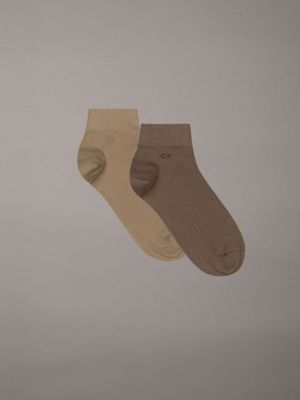 khaki 2 pack ankle socks for men calvin klein