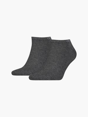 Calvin Klein Underwear WOMEN FOOTIE HIGH CUT LOGO - Trainer socks - dark  grey melange/grey 