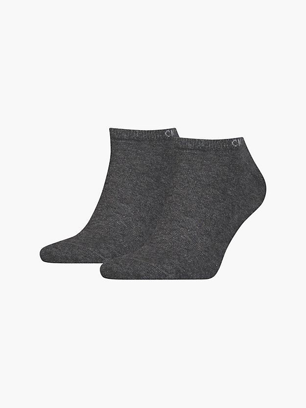 dark grey melange 2 pack ankle socks for men calvin klein