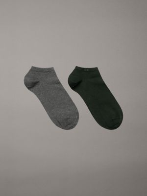 green 2 pack ankle socks for men calvin klein