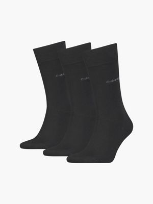 Calvin Klein Cotton Logo Crew Socks in Black Womens Clothing Hosiery Socks 
