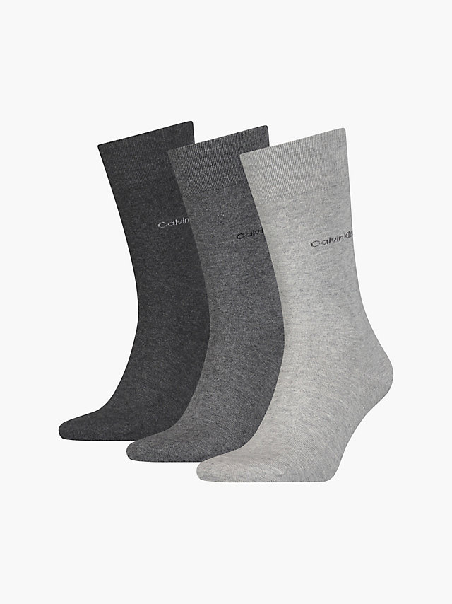 Grey Combo 3 Pack Crew Socks undefined men Calvin Klein
