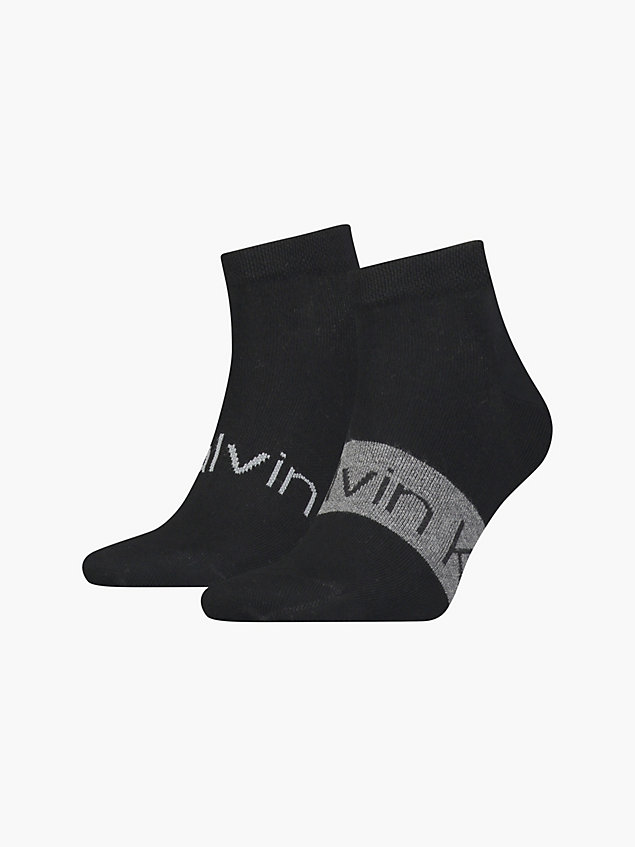 black 2 pack logo ankle socks for men calvin klein