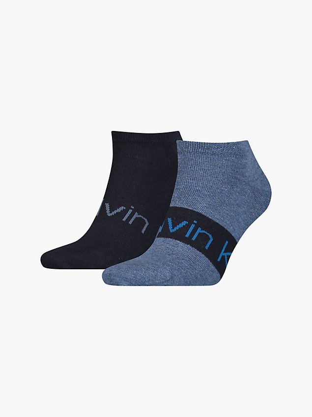 pack de 2 pares de calcetines tobilleros con logo blue de hombre calvin klein