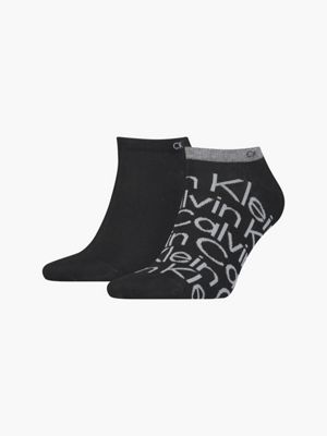 black 2 pack logo ankle socks for men calvin klein