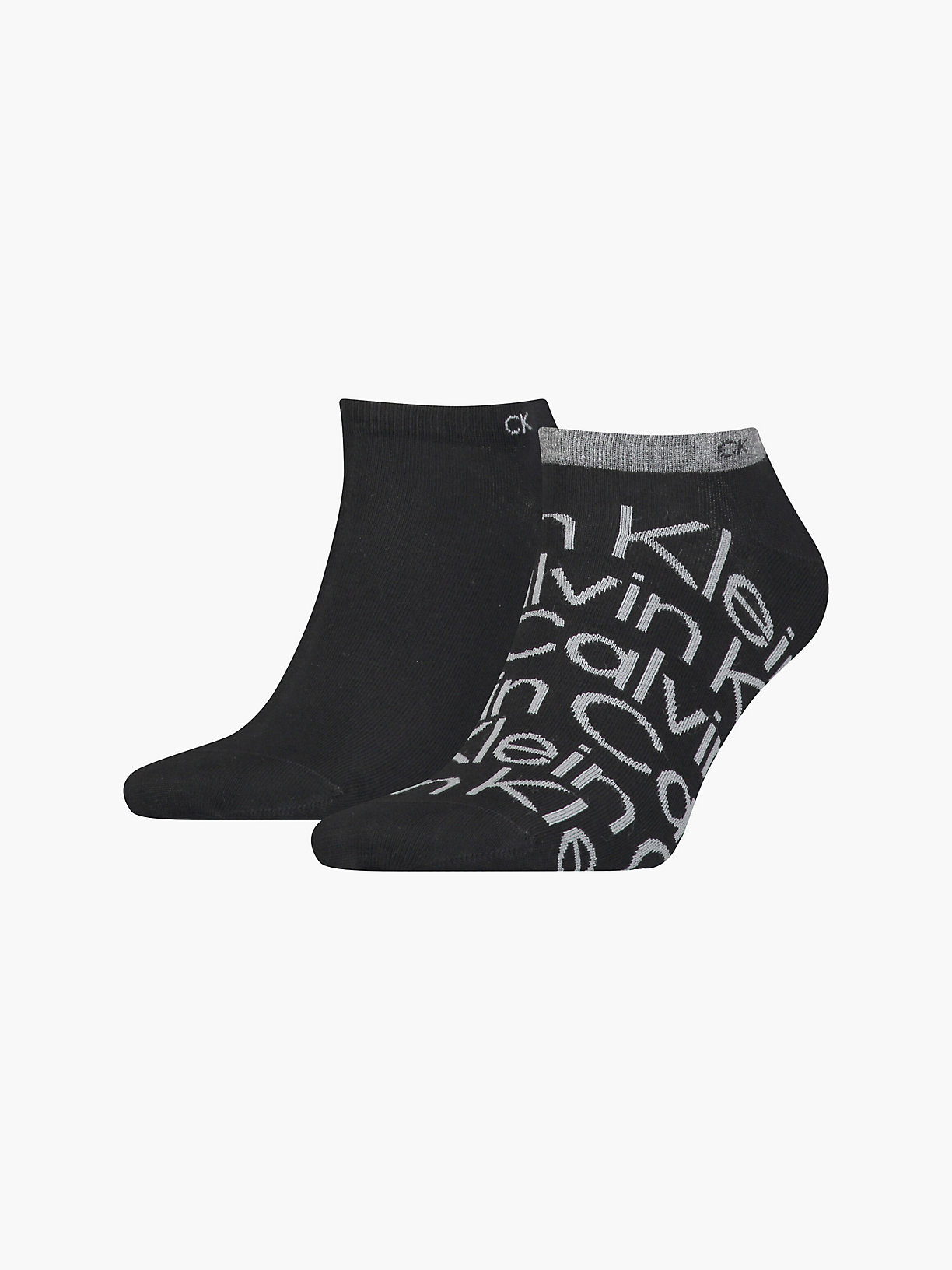 BLACK Pack de 2 pares de calcetines tobilleros con logo de hombre CALVIN KLEIN