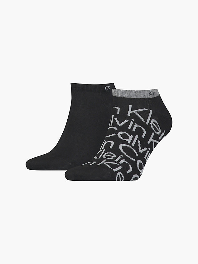 pack de 2 pares de calcetines tobilleros con logo black de hombre calvin klein