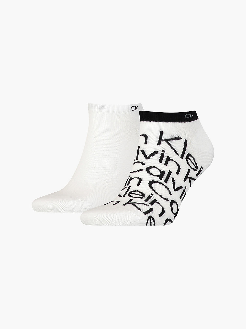 WHITE 2 Pack Logo Ankle Socks undefined men Calvin Klein