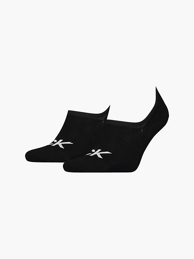 black zestaw 2 par skarpetek stopek z logo dla mężczyźni - calvin klein