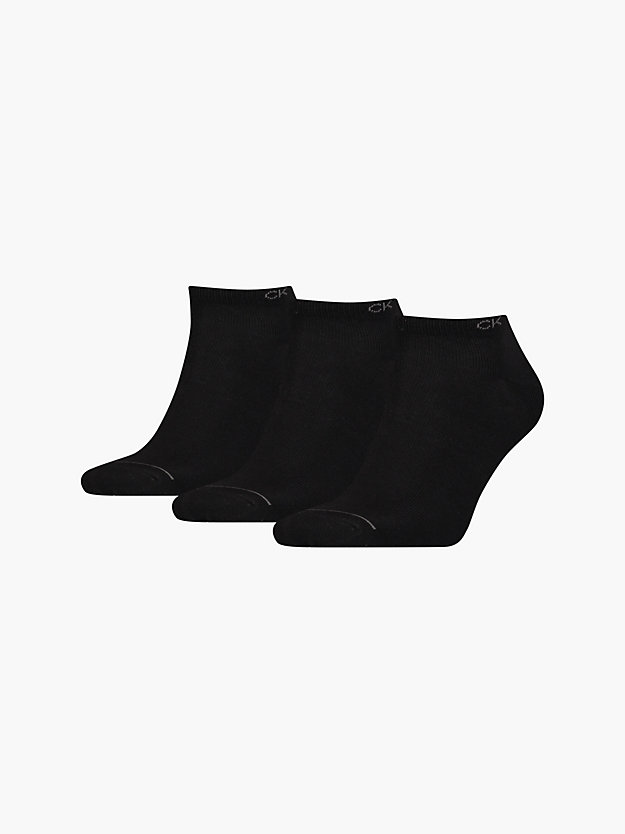 pack de 3 pares de calcetines tobilleros black de hombres calvin klein