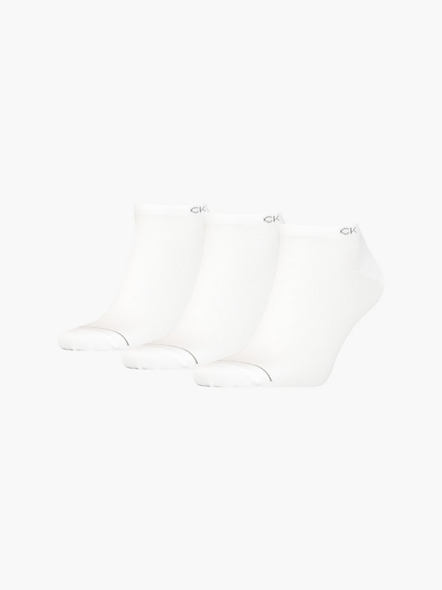 white 3 pack ankle socks for men calvin klein