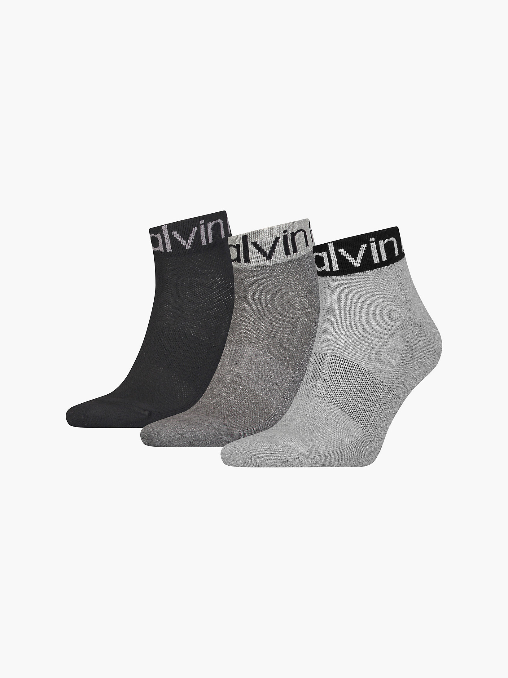 Lot De 3 Paires De Chaussettes De Cheville Avec Logo > Mid Grey Melange > undefined hommes > Calvin Klein