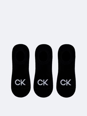 lot de 3 paires de chaussettes invisibles en coton peigné doux black pour hommes calvin klein