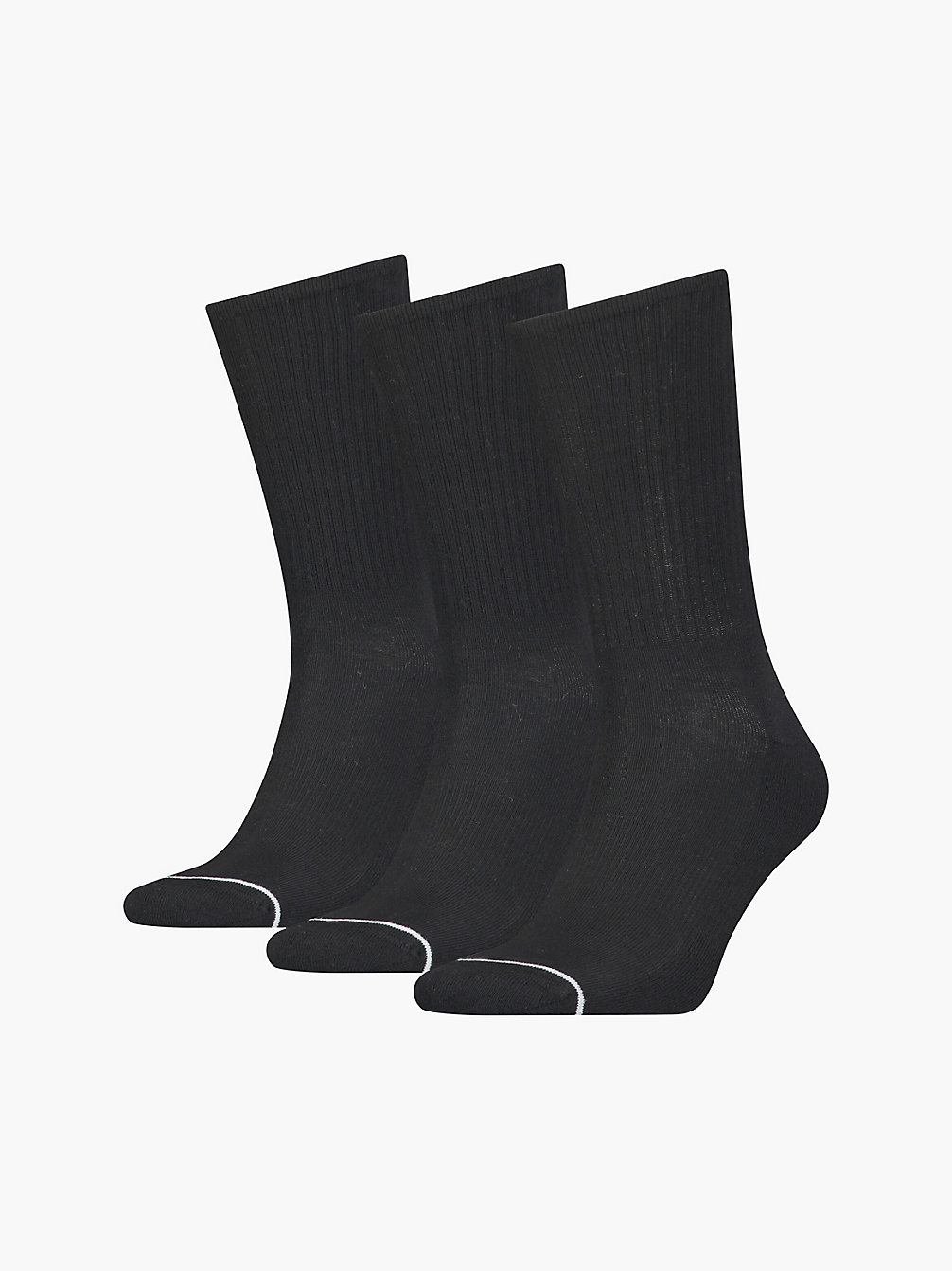 BLACK 3 Pack Crew Socks undefined men Calvin Klein