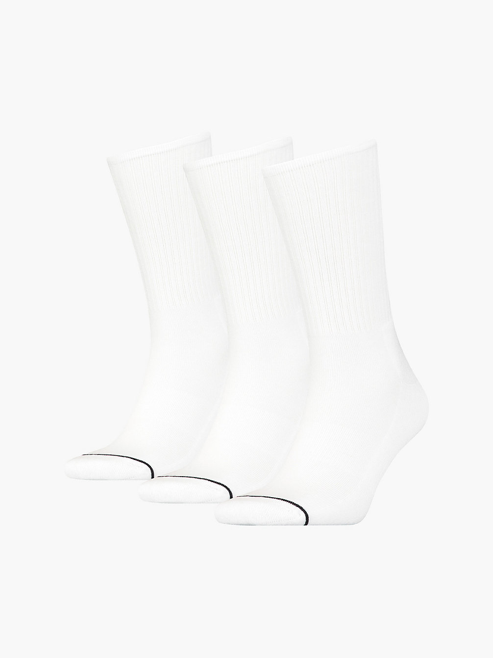 WHITE 3 Pack Crew Socks undefined men Calvin Klein