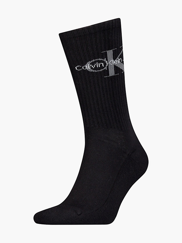 black logo crew socks for men calvin klein jeans