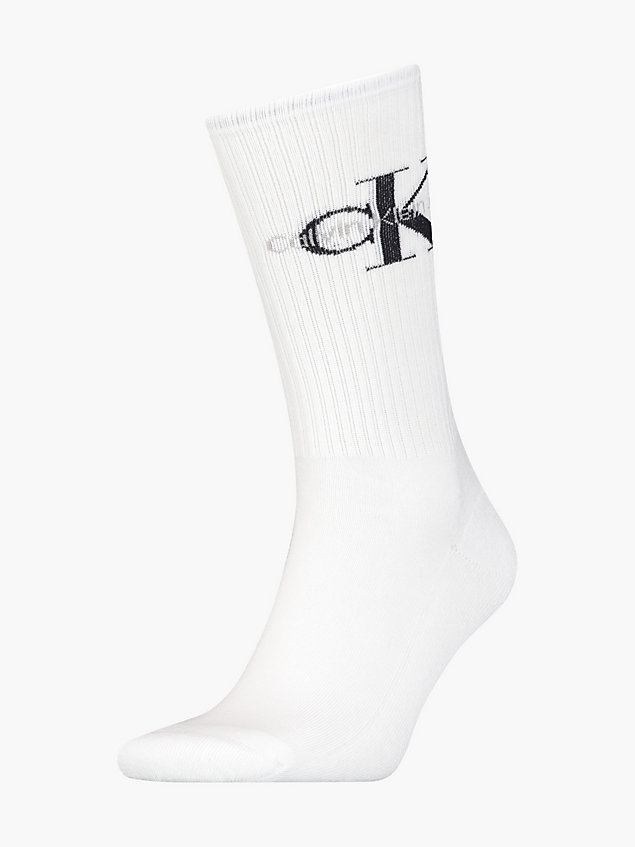 white logo crew socks for men calvin klein jeans