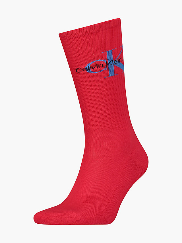 Red Logo Crew Socks undefined men Calvin Klein