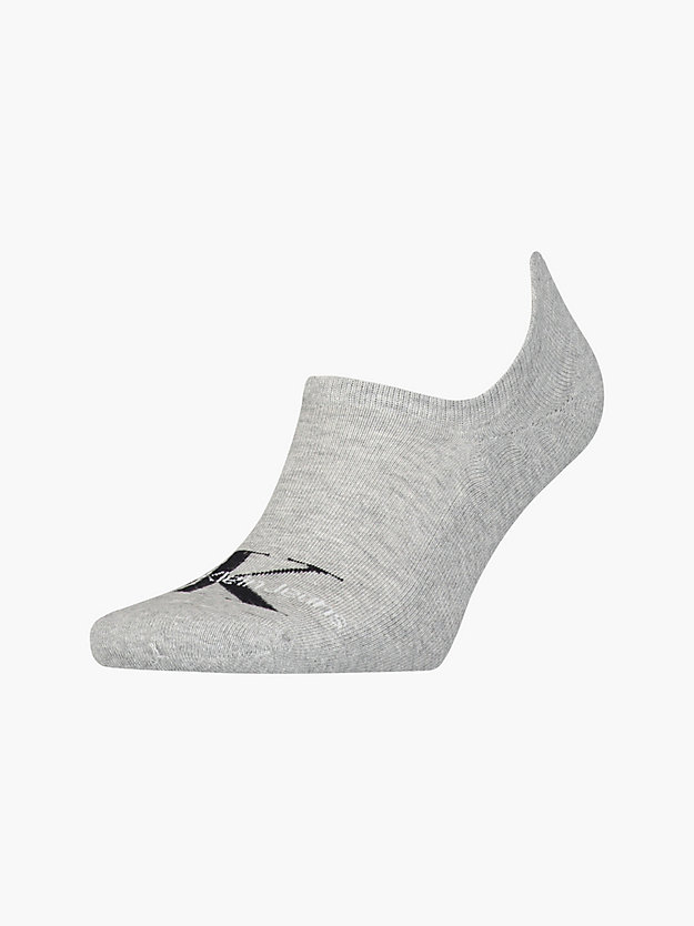 light grey melange skarpetki stopki z logo dla mężczyźni - calvin klein jeans
