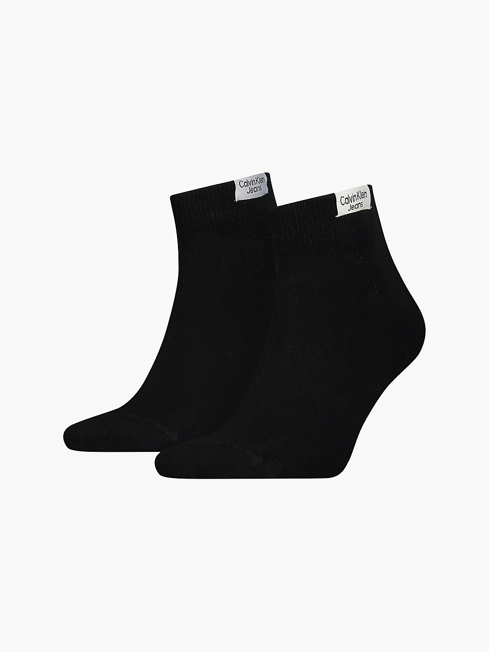 BLACK 2 Pack Logo Ankle Socks undefined men Calvin Klein