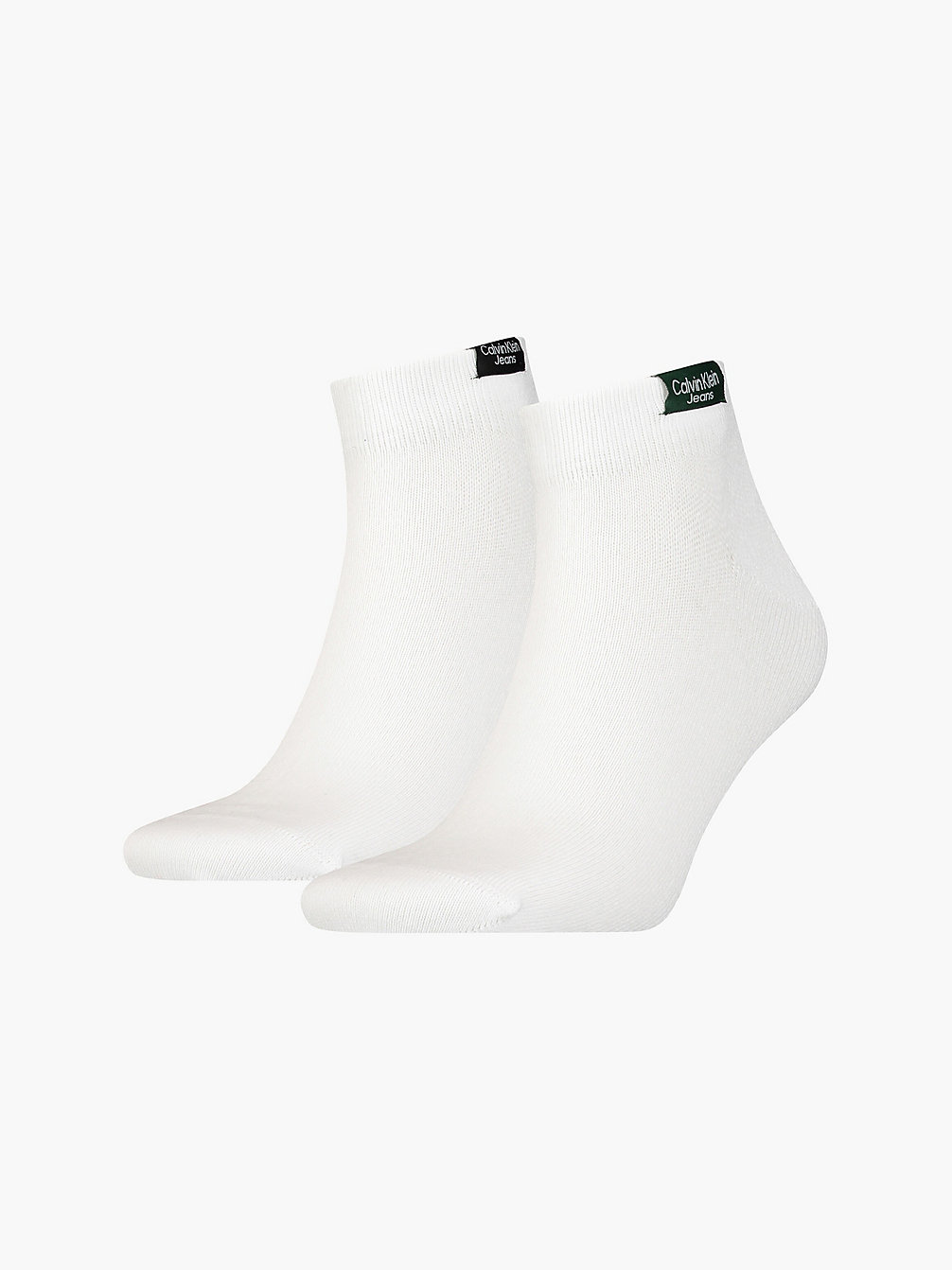 WHITE Lot De 2 Paires De Chaussettes De Cheville Avec Logo undefined hommes Calvin Klein