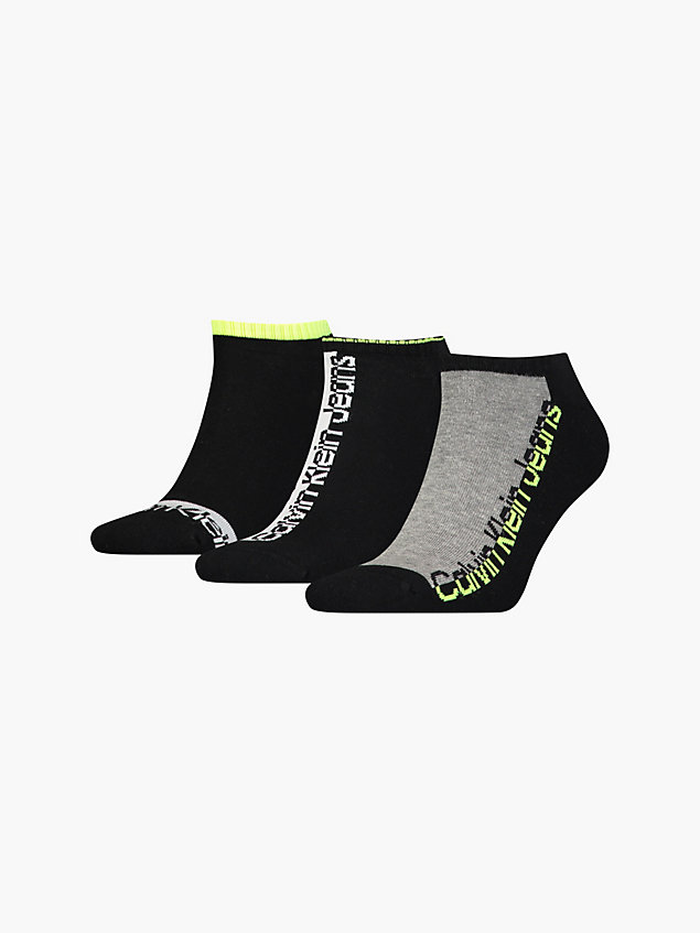 black 3 pack logo ankle socks for men calvin klein jeans
