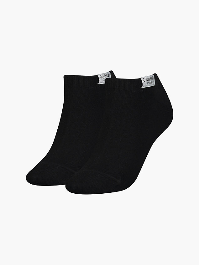 pack de 2 pares de calcetines tobilleros con logo black de mujer calvin klein jeans