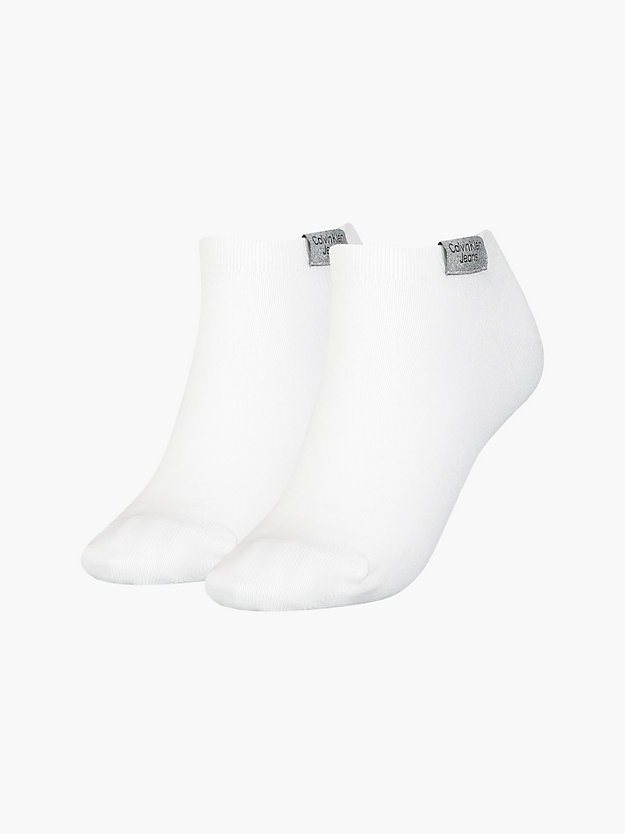 lot de 2 paires de chaussettes de cheville avec logo white pour femmes calvin klein jeans