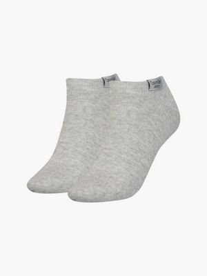 Chaussettes hautes gris clair chinées avec étiquette d'authentification  CALVIN KLEIN - CCV Mode