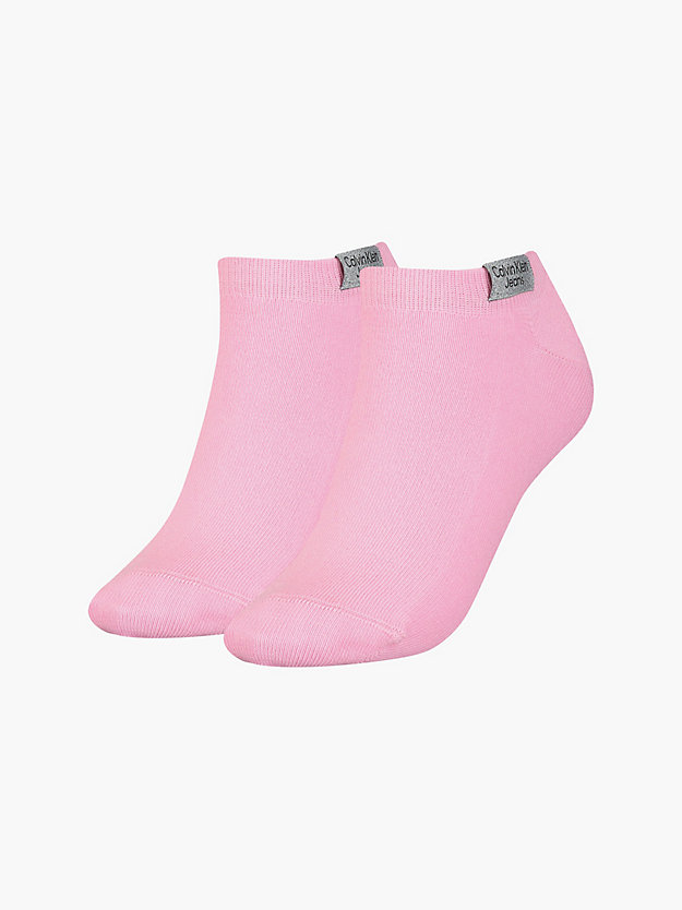 lot de 2 paires de chaussettes de cheville avec logo pink pour femmes calvin klein jeans