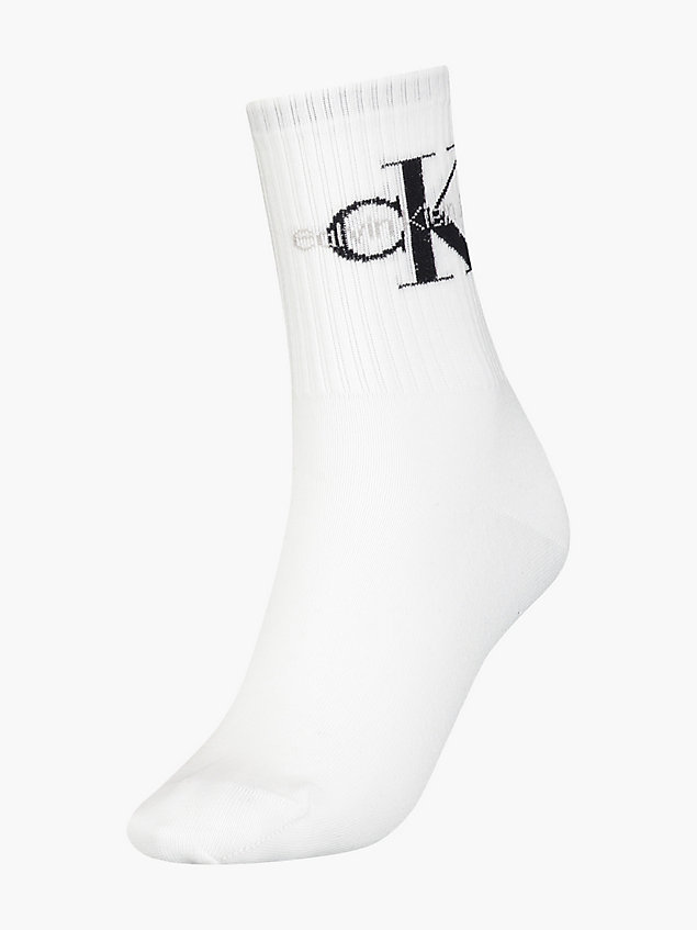 white crew sokken met logo voor dames - calvin klein jeans