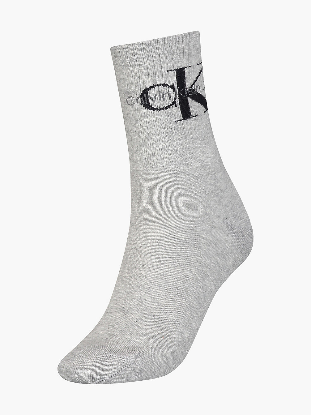 LIGHT GREY MELANGE Logo Crew Socks undefined women Calvin Klein