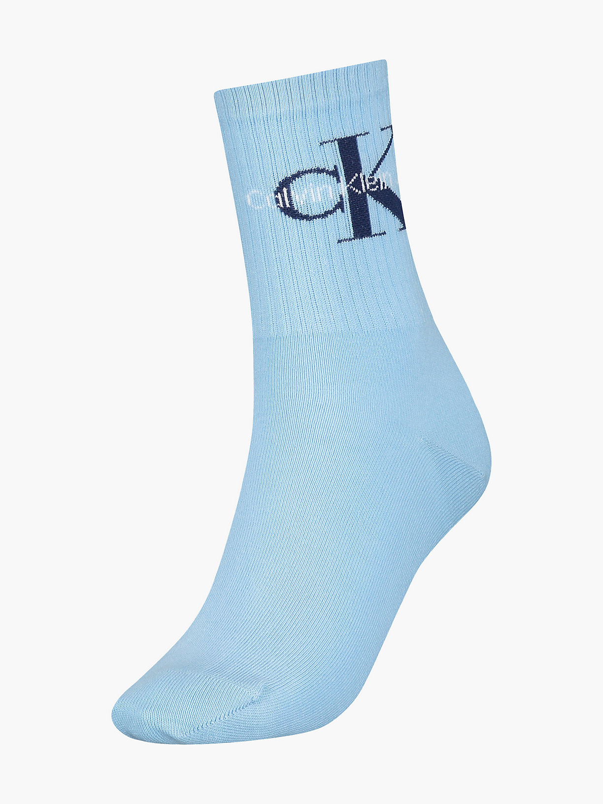 LIGHT BLUE Logo Crew Socks for women CALVIN KLEIN JEANS