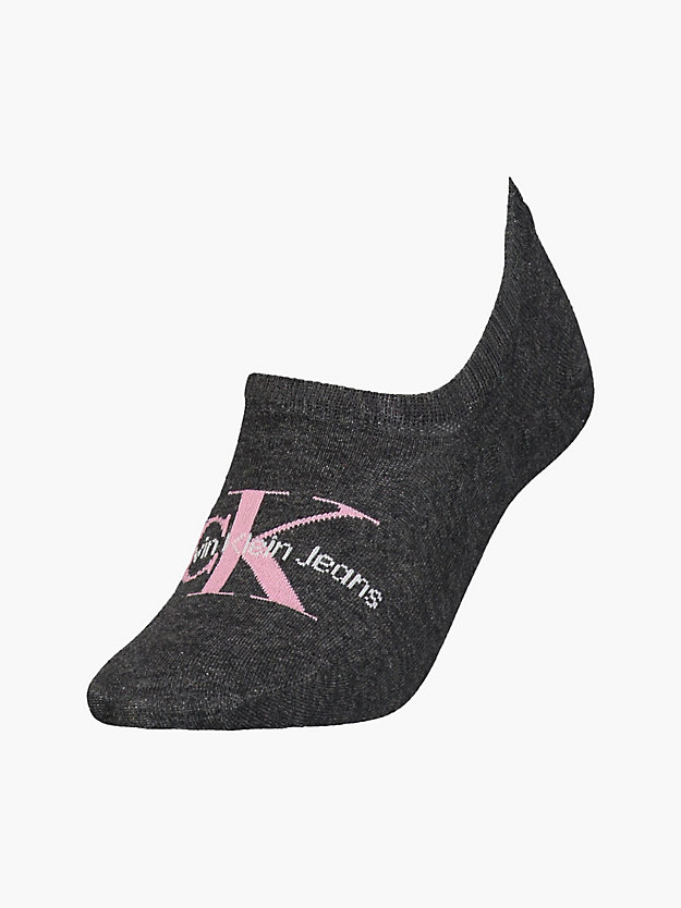 dark grey melange skarpetki stopki z logo dla kobiety - calvin klein jeans