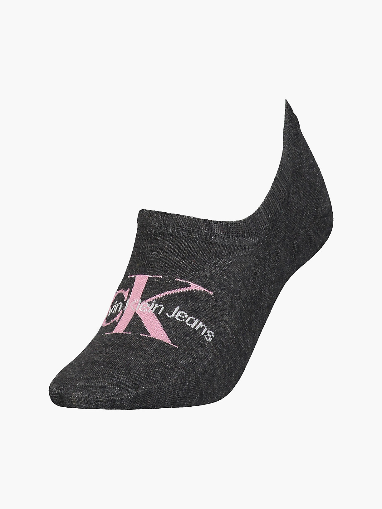 DARK GREY MELANGE Logo Invisible Socks for women CALVIN KLEIN JEANS
