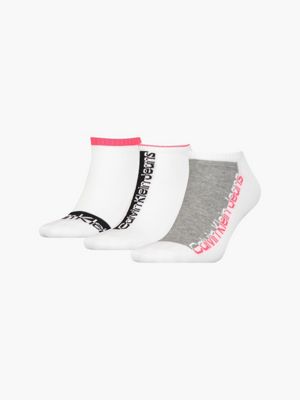 Chaussettes blanches unies pour femme avec logo strass Calvin