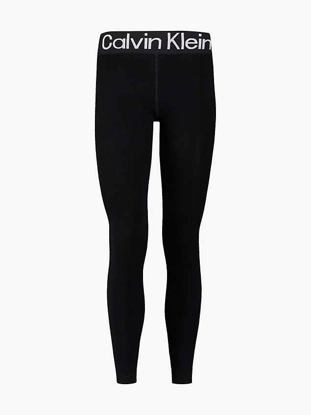 black logo-leggings für damen - calvin klein