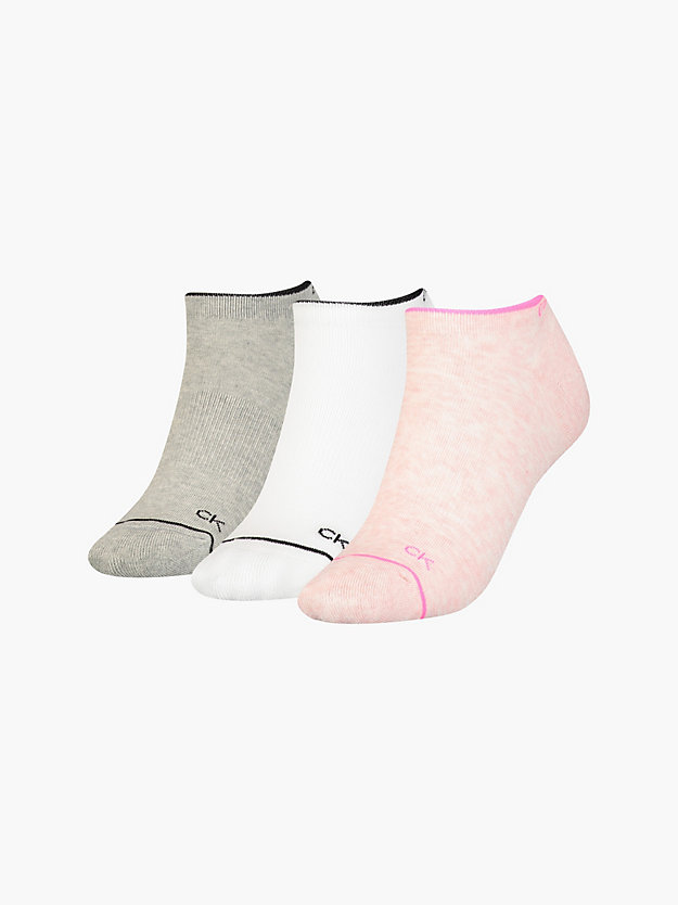 pink combo 3 pack ankle socks for women calvin klein