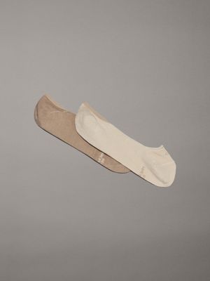 beige zestaw 2 par skarpetek stopek dla kobiety - calvin klein