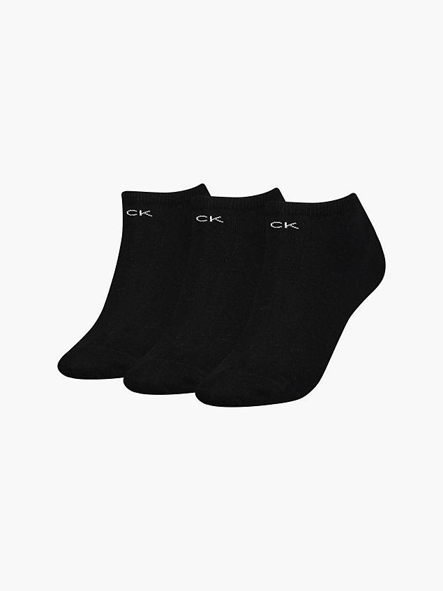 black 3 pack ankle socks for women calvin klein