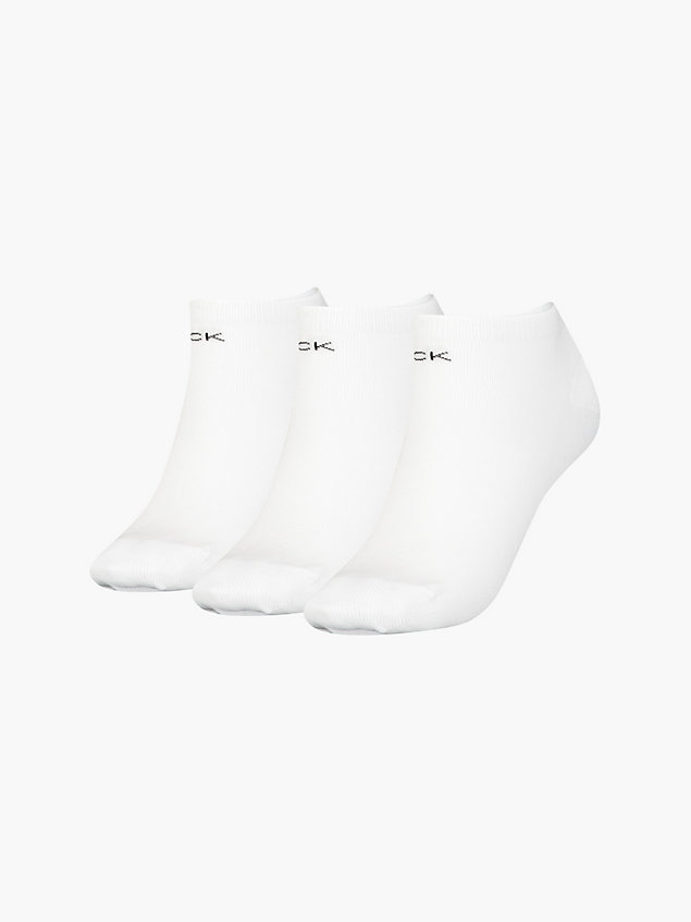 white 3-pack enkelsokken voor dames - calvin klein