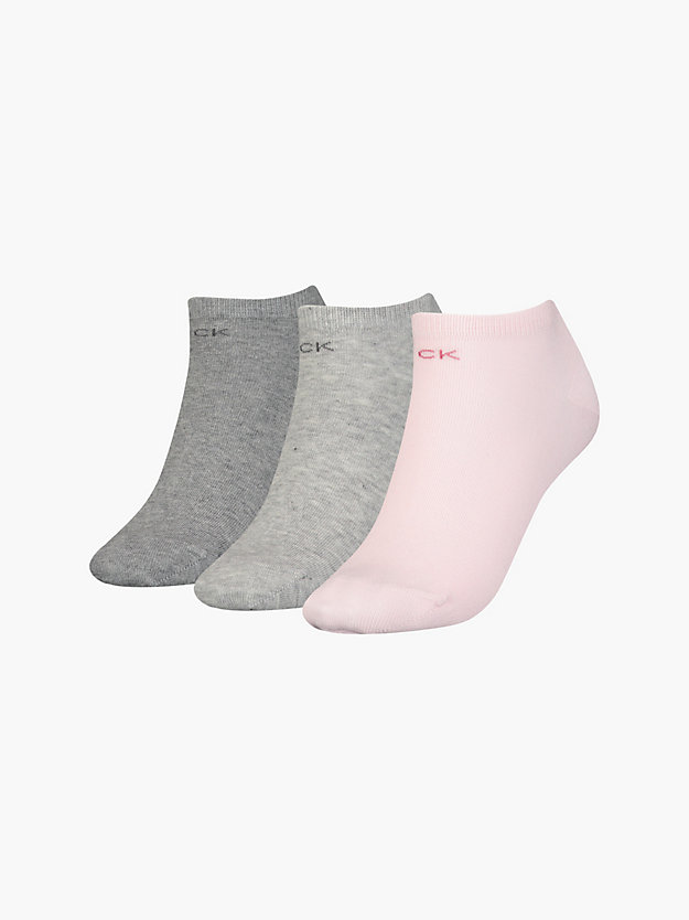 pink 3 pack ankle socks for women calvin klein