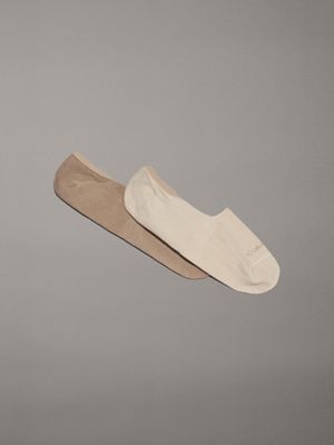 beige 2 pack invisible socks for women calvin klein